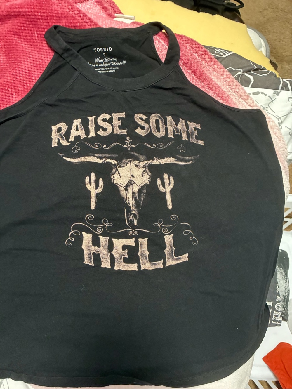 torrid Black Tank with Beige Skull Graphic
